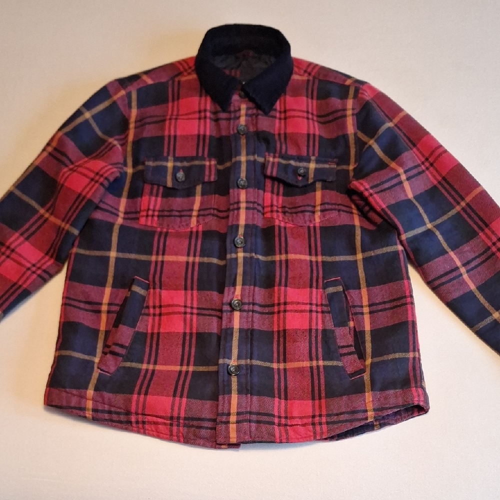 American Eagle Outfitters Red and Black Plaid Winter Coat